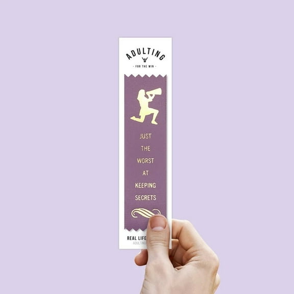 Adulting FTW Worst at Keeping Secrets Prize Award Ribbon on Gift Card