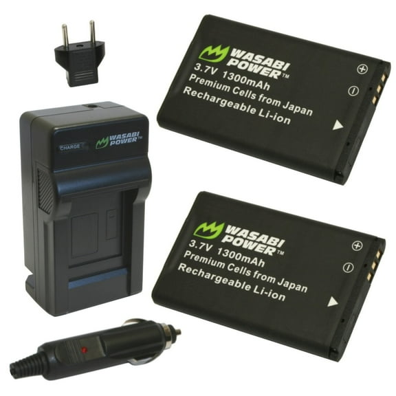 Wasabi Power Battery (2-Pack) and Charger for Midland BATT11L and Midland XTC-300, XTC-310, XTC-350, XTC300VP4, XTC310PS, XTC350VP4