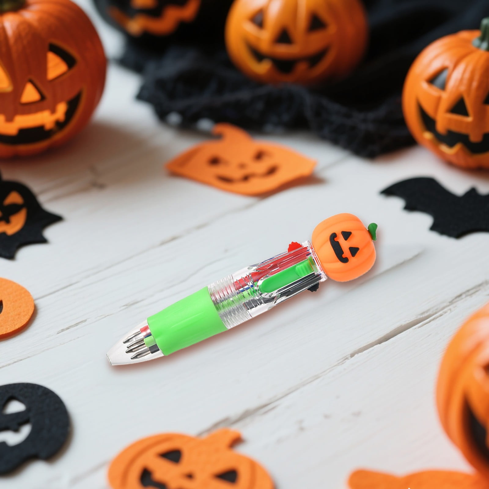 Stylo Multicolore,4 Stylos Bille Colorés Thème Halloween - Accessoires Scolaires Écriture Douce Pour Étudiants Fête Salle De Classe Journal Intime