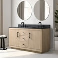 thumbnail image 3 of Vanity Art 60" Double Bathroom Vanity with Sink, Freestanding Bath Storage Cabinet with Black Limestone Top, 3 of 5