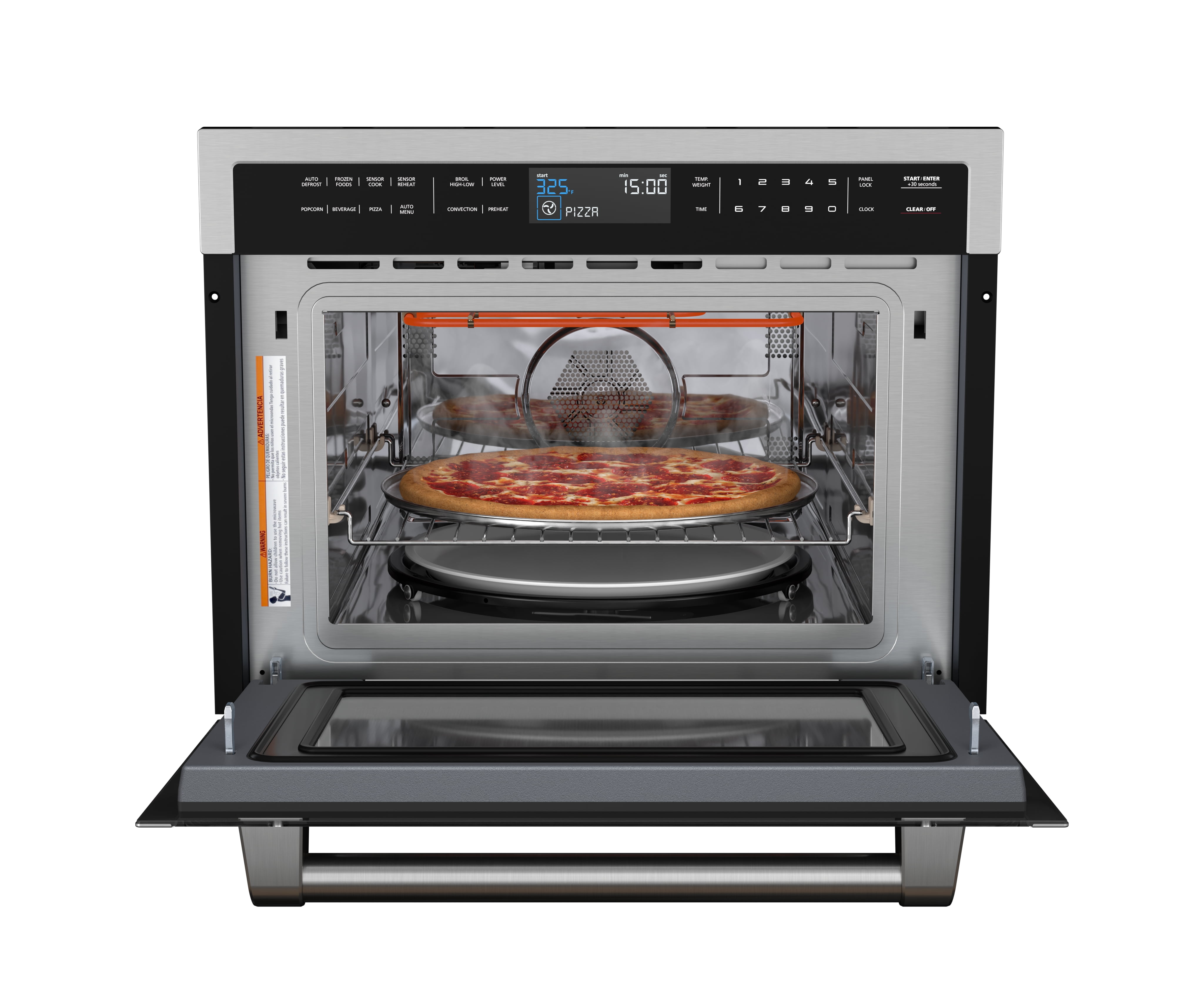 24 In. Black Stainless Steel Built-in Convection Microwave Oven with Speed and Sensor Cooking, 1.6 cu ft