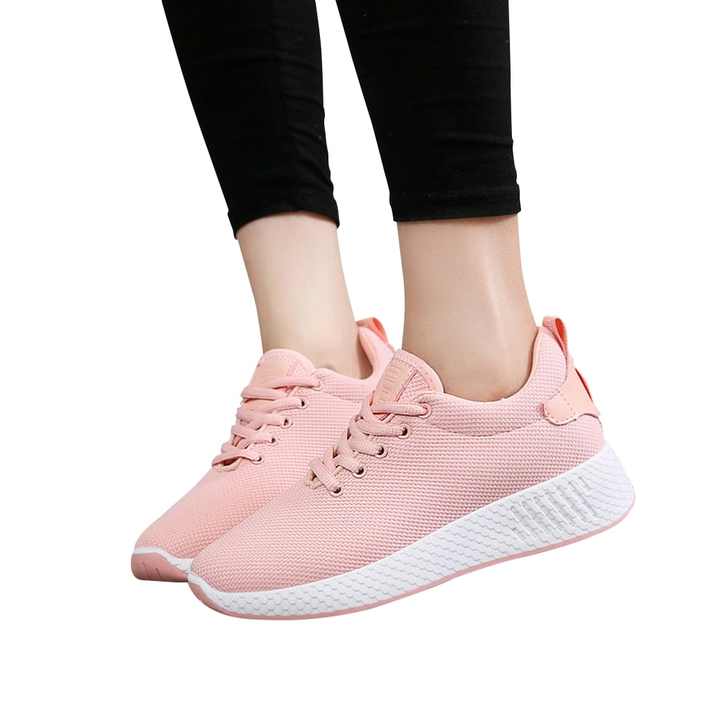 Women Light Walking Tennis Shoes Comfortable Slip On Platform Mesh Sock ...