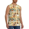 thumbnail image 2 of Fotbe Men's Mushrooms And Rainbows Peace Print Men's Sleeveless Muscle Tank Tops Casual T-Shirts for Gym Workout Beach-Small, 2 of 8