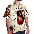 thumbnail image 2 of Seven Starred Ladybird Men's Short Sleeve Casual Printed Button Down Beach Shirt - Summer Unisex Top, 2 of 6
