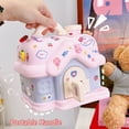 thumbnail image 3 of Alcancía de plástico con forma de casa pequeña kawaii para adultos, niños y mujeres, tamaño grande, bonita caja de almacenamiento para ahorrar dinero con cerradura para regalos de cumpleaños, 3 of 6