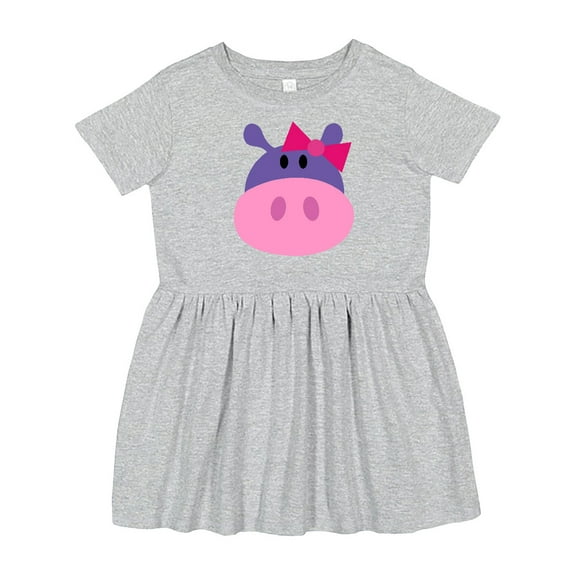Inktastic Girl Hippo Girls Toddler Dress