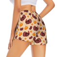 thumbnail image 3 of Goofa Thanksgiving Turkey and Pumpkin Printed Women 2 in 1 Running Shorts,Quick Dry Athletic Workout Shorts,High Waisted Athletic Shorts with Liner Pockets-, 3 of 9