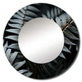 thumbnail image 2 of Designart "Monochromatic Delight Of Fern Fronds" Plants Grey Large Round Mirror - Round Bedroom Mirror Wall Decor - Traditional Round Printed Mirror - 23" x 23", 2 of 6