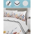 thumbnail image 4 of Colorful Spring Floral Twin Size Down Alternative Comforter,Lightweight Comforter Quilt Bedding Set with Pillow Shams Elegant Summer Botanical Watercolor Bed Comforter Duvet Insert 68"x86", 4 of 7