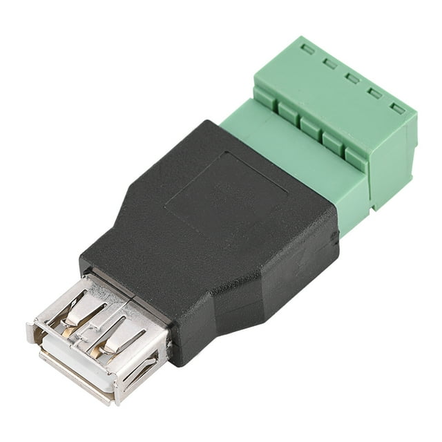 1 conector USB 2.0 tipo A hembra a conector adaptador de tornillo de 5 pines