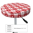 thumbnail image 4 of Honeii Red Plaid Daisy Bar Stool Covers – Perfect Fit for 12" to 14" Round Stools, Crease-Resistant, Stretchy, Washable & Dustproof Seat Slipcovers-14 inch, 4 of 7