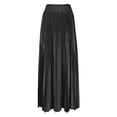 thumbnail image 2 of TaTaai Women Fashion Casual Solid Color Elastic Waist Pleated Ankle Length Skirt Lightweight Breathable Soft Fabric Machine Washable No Fading Versatile Daily Office Street Wear Maxi Skirt Gift, 2 of 7