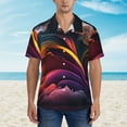thumbnail image 2 of Balery Colorful Abstract Wave Motion Camisas hawaianas de manga corta para hombre, camisas playeras de corte holgado, camisas de vacaciones con botones,XX-Large, 2 of 7