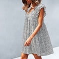 thumbnail image 4 of SMihono Robe d'Été pour Femmes Grande Taille Mode pour Femmes Décontractée à Col en V Manches Feuilles Chiffon Floral Bohème Plage Robe Sans Manches, 4 of 5