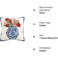 thumbnail image 2 of Peking Handicraft 30SER515AC16SQ Chinoiserie Vase Tulips Hook Pillow, 100% Wool and Cotton, 2 of 2