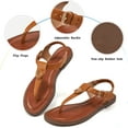 thumbnail image 3 of Ecetana Flat Sandals for Women Dressy Thong Sandals Slip on Summer Shoes with Buckle, 3 of 6