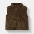 thumbnail image 2 of Generic Kids Plush Vests Outerwear,Sleeveless,Stand Collar,Lightweight,Fall Winter,Fashion,Casual,Soft,Running,Waistcoat,With Pockets, 2 of 4