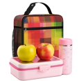 thumbnail image 6 of Red and Blue Checkered Pattern Insulated Lunch Bag Teens,Lunch Box for Men Women for Work,Picnic or Travel,10.2x9.5x4.3 Inches,8 Can Capacity, 6 of 6