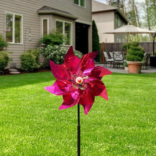 Molino de viento de jardín Molinete de viento multicolor de plástico grande para jardín, huerto, decoración agrícola y juguete DIY