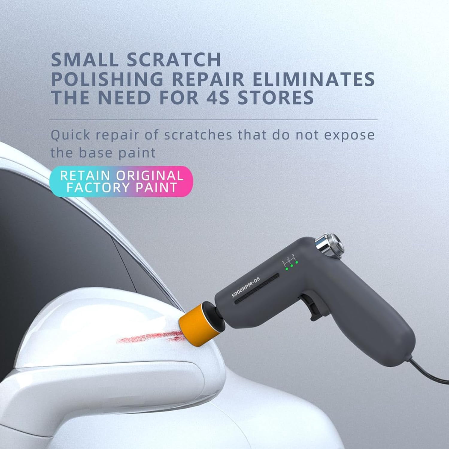 Car Buffer Polisher, Car Scratch Repair Machine, 3 Speed Adjustment, Ergonomic Automotive Waxing Machine, 12V Automotive Polisher Tool, Scratch Removal Buffer for Truck Sedan RV Trailer Pickup