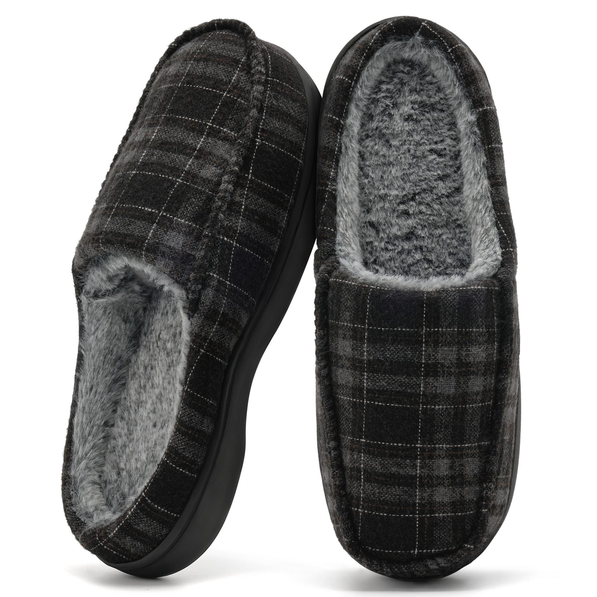 Ablanczoom Men's Moccasin Slippers with Memory Foam photo 5