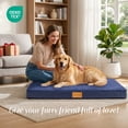 thumbnail image 4 of Exclusivo Mezcla Small Dog Bed with Removable and Washable Cover 30"x20", Orthopedic Pet Bed for Crates, Non-Slip Bottom and Waterproof Liner, Navy Blue, 4 of 10