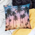 FUMJ Sunset Palm Trees Sky Short Plush Throw Pillow Cover Printed on