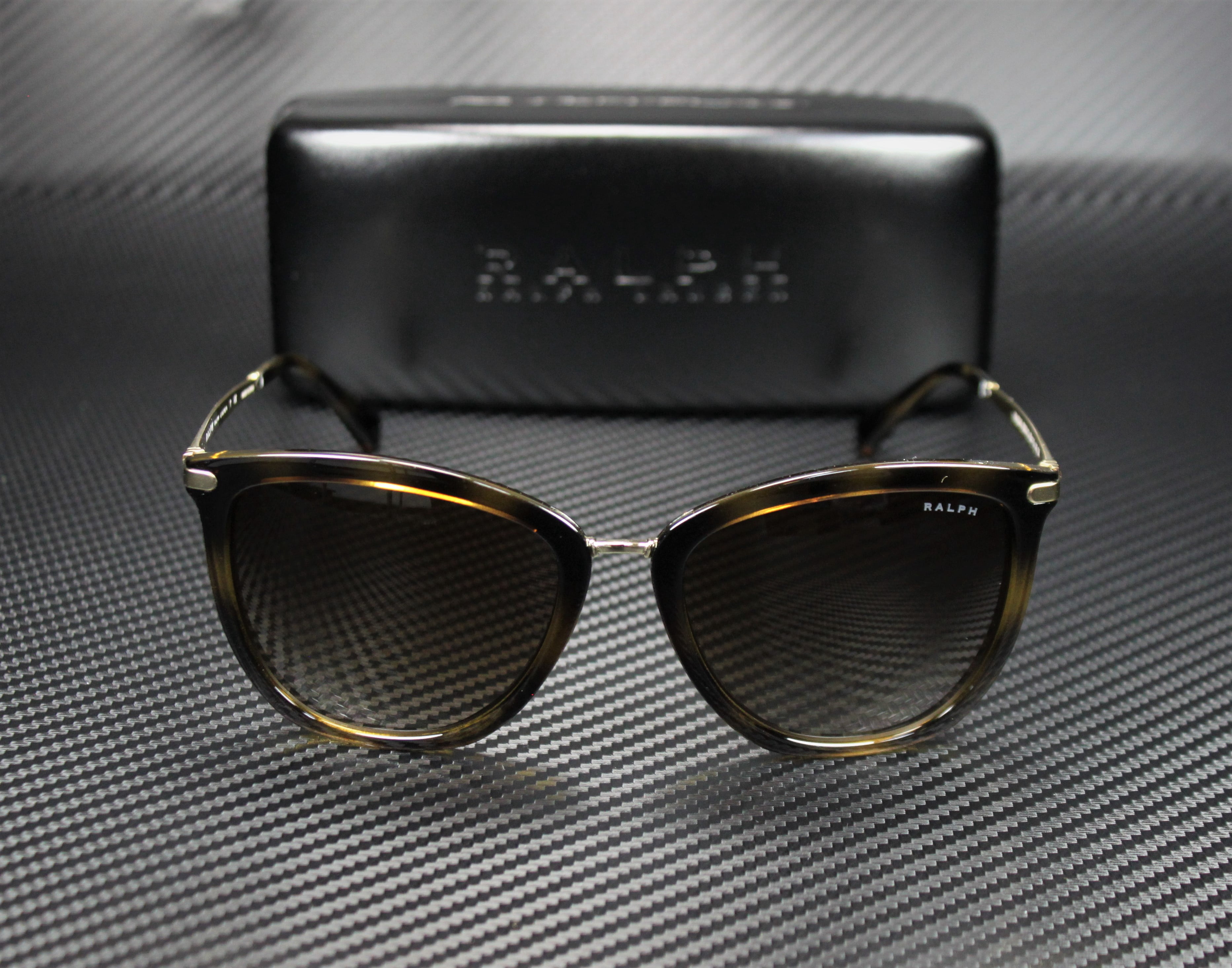 Ralph by Ralph Lauren RA 5245 Plastic Womens Cat-Eye Sunglasses Shiny Dark Havana 55mm Adult