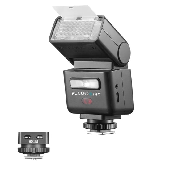 Flashpoint iT32 Compact R2 TTL Mini Camera Flash with Detachable Magnetic X5-F Interchangeable H ot Shoe Module and Wireless Trigger (Fujifilm)