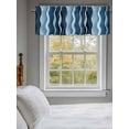 thumbnail image 5 of Curtain Valance for Windows,Blue Water Ripple Gradient Stripes Kitchen Valances Rod Pocket Short Curtains,Abstract Geometric Window Treatment Panel for Bedroom Bathroom 54"x18", 5 of 7