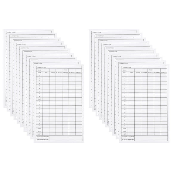 20Pcs Golf Score Sheets Coated Paper Portable Golf Scorecards