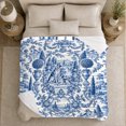 thumbnail image 5 of German Shepherd Toile Garden Blue White Porcelain, Peaceful Pet Portrait Pattern, Warm Flannel Blanket for Living Room and Reading Nook, Dog Lovers Friendship Gift, Pet Lover Home Decor, 5 of 9