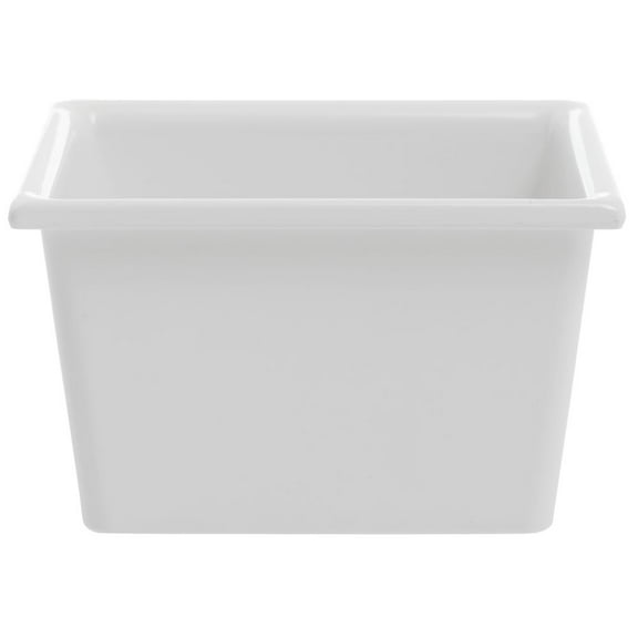 HUBERT® SmartFit 1/6 Size White Melamine Cold Food Pan - 6 1/5"L x 6 7/10"W x 4"D
