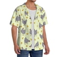 thumbnail image 2 of Uemuo Funny Chicken Pattern Cotton Linen Short Sleeve Shirts,Casual Lightweight Button Down Shirts,Vacation Beach Summer Tops-X-Large, 2 of 7