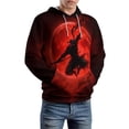 thumbnail image 3 of LAOLIUSN Men’s All-Over Print Ninja Hoodie – 3D Moon Warrior Graphic Pullover Sweatshirt, Stretch Fabric S–4XL, 3 of 7