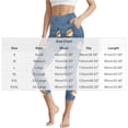 thumbnail image 3 of Edvintorg Capris for Women Fashion Printed High Waisted Casual Athletic Yoga Legging Stretch Slim Fit Cropped Pant with Pockets Plus Size Women Clothes Blue M, 3 of 8
