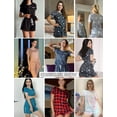 thumbnail image 5 of Ekouaer Pajama Set for Women 2 Piece Lounge Set Short Sleeve Tops and Shorts Soft Sleepwear, 5 of 6