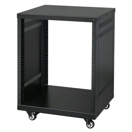 19" 12U Component Rack Cabinet DJ Equipment Cabinet for Audio Video Musical & IT Equipment Mounting Black