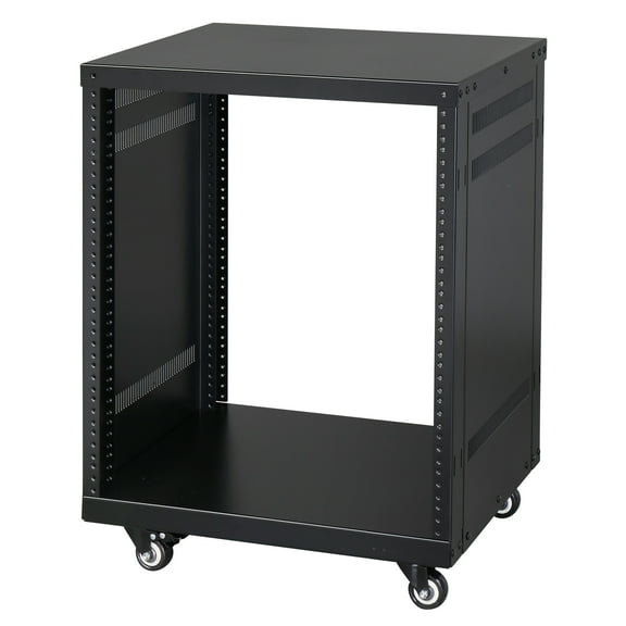 19" 12U Component Rack Cabinet DJ Equipment Cabinet for Audio Video Musical & IT Equipment Mounting Black