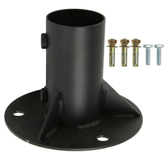 Round Chain Link Fence Pole Floor Flange Base, Flange Heavy Solid Fence Post Concrete Mount for Holding Fence Mailbox Flag Round Posts (65mm)