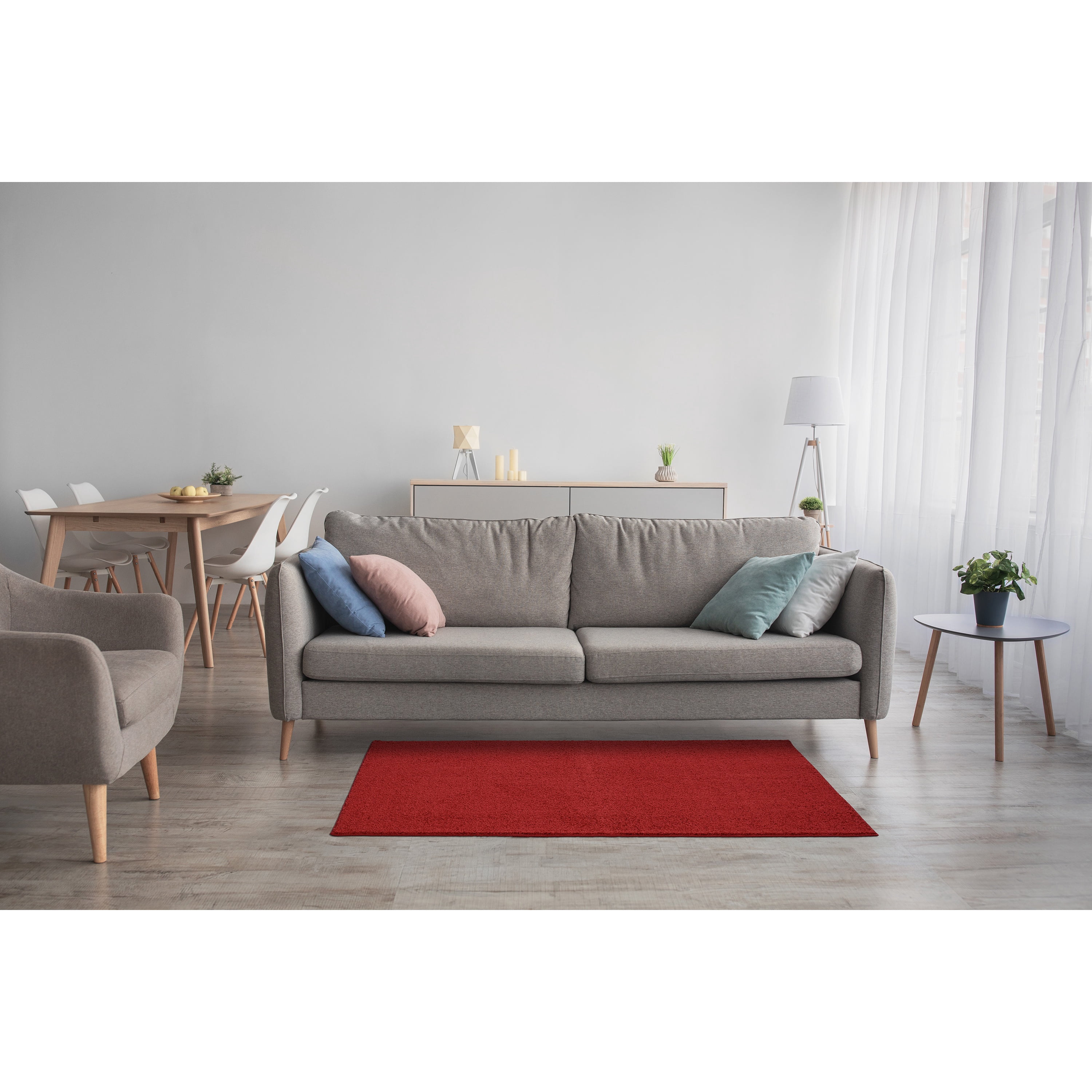 Garland Rug Palmer Plush Washable Classic Red Indoor Area Rug, 3' x 5'