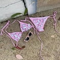 thumbnail image 4 of Sanrio-Bikini de Hello Kitty con dibujos animados de Anime Y2K, traje de baño Sexy para chicas picantes, conjunto de ropa interior con tirantes de copa triangular y cuello colgante a la moda, 4 of 4