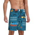 thumbnail image 2 of Easygdp Construction Trucks Men's Short Pajama Pants, Sleep Shorts, Household Pants, Casual Pants with Pockets - Large, 2 of 9