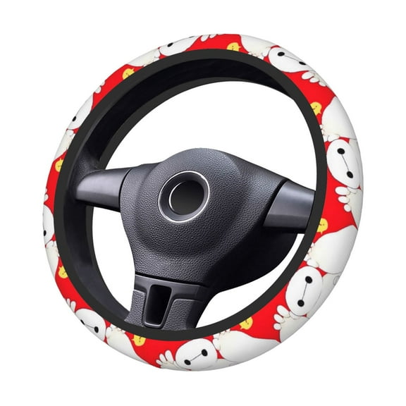 Big-Hero-6-Baymax Steering Wheel Cover Elastic Stretch Breathable Vehicle Steering Wheel Protector Car Interior Accessories