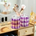 thumbnail image 3 of Yayeee 4 Pack Qtip Holder Bathroom Cotton Swab Canister with Lid Clear Dispenser Set, Purple and White Pattern, 3 of 6