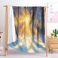 thumbnail image 2 of Printed Fleece Throw Blanket For Adult Children - Soft Cozy 3D Sunny Forest, 2 of 7