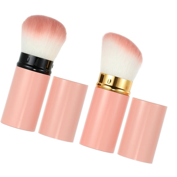 Vocoste Makeup Brush Kit Travel Retractable Angled Makeup Brush Highlight Brush Pink 2 Pcs