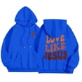 thumbnail image 6 of Womens Two Piece Sweatsuits Long Sleeve Jesus Letter Print Christian Hooded Sweatshirt and Sweatpants Baggy Comfy Fall Winter Track Suits Trendy, 6 of 6