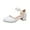 White, variant on REDARER Big Kids Girls Mary Jane Dress Shoes Pumps Low Heels Flower High School Prom Shoes,11.5-12 Years