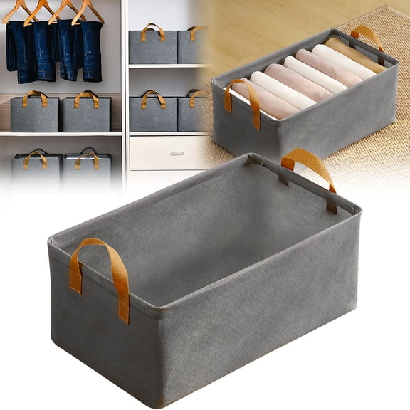 Closet Cloth Storage Bins for Shelves, Medium Storage Baskets for Shelves, Fabric Bins for Closet organization with Handles(18.5"L x 11"W x 8"H)